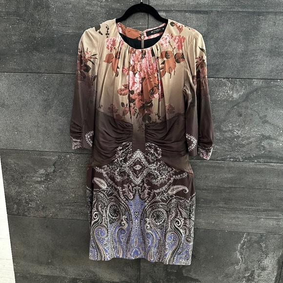 Etro Silk Dress size 46 made in Italy - Picture 4 of 13